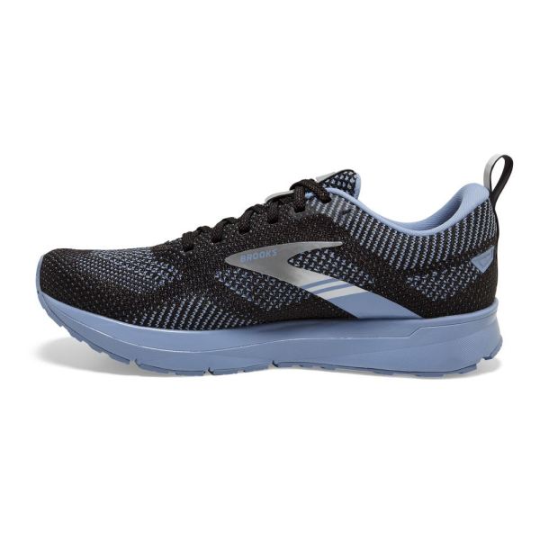 Brooks Shoes - Revel 5 Black/Blue/Metallic Silver            