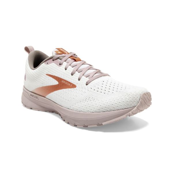 Brooks Shoes - Revel 4 White/Hushed Violet/Copper            