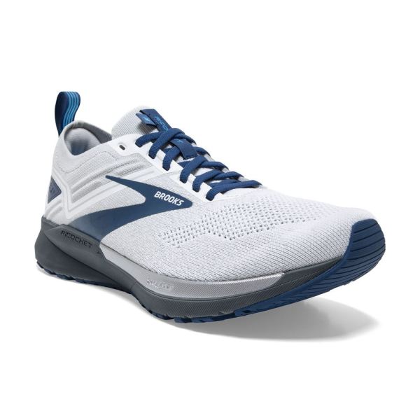 Brooks Shoes - Ricochet 3 White/Grey/Blue            