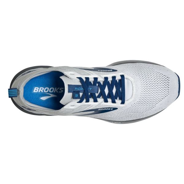 Brooks Shoes - Ricochet 3 White/Grey/Blue            