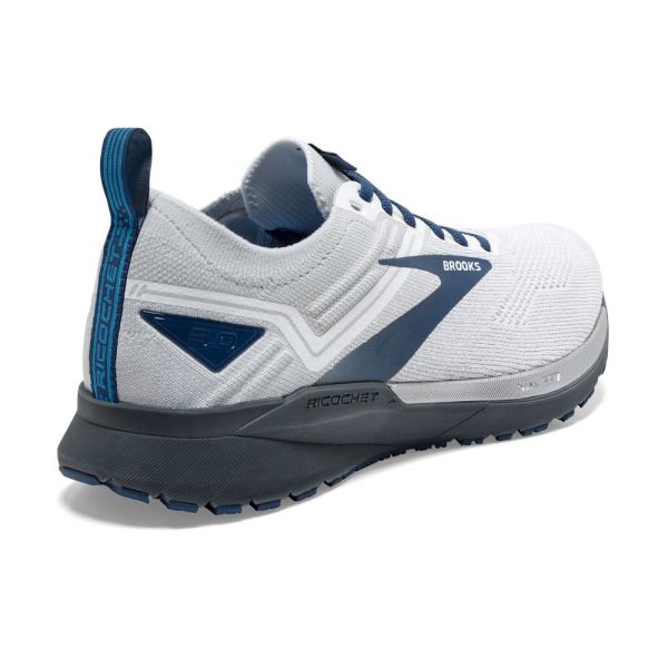 Brooks Shoes - Ricochet 3 White/Grey/Blue            