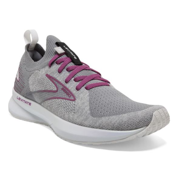 Brooks Shoes - Levitate StealthFit 5 White/Grey/Baton Rouge            