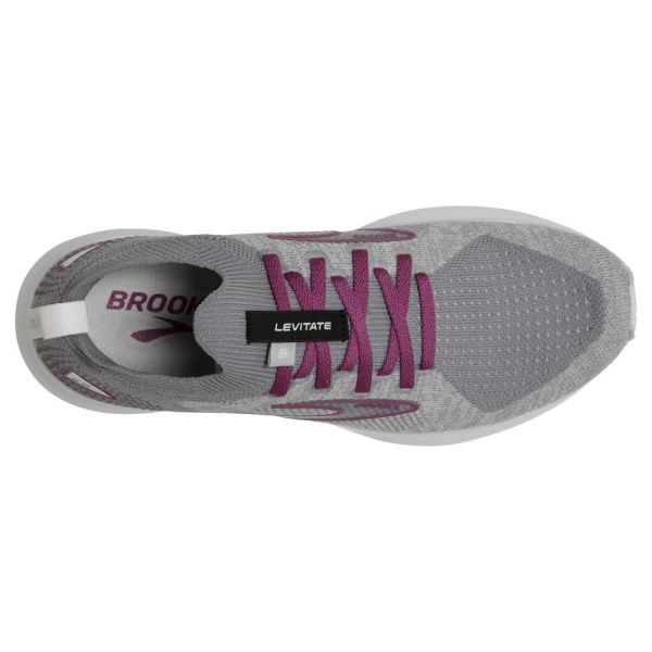 Brooks Shoes - Levitate StealthFit 5 White/Grey/Baton Rouge            