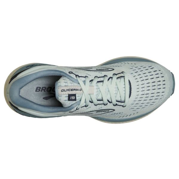 Brooks Shoes - Glycerin GTS 19 Aqua Glass/Whisper White/Navy            