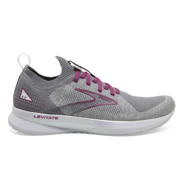 Brooks Shoes - Levitate StealthFit 5 White/Grey/Baton Rouge