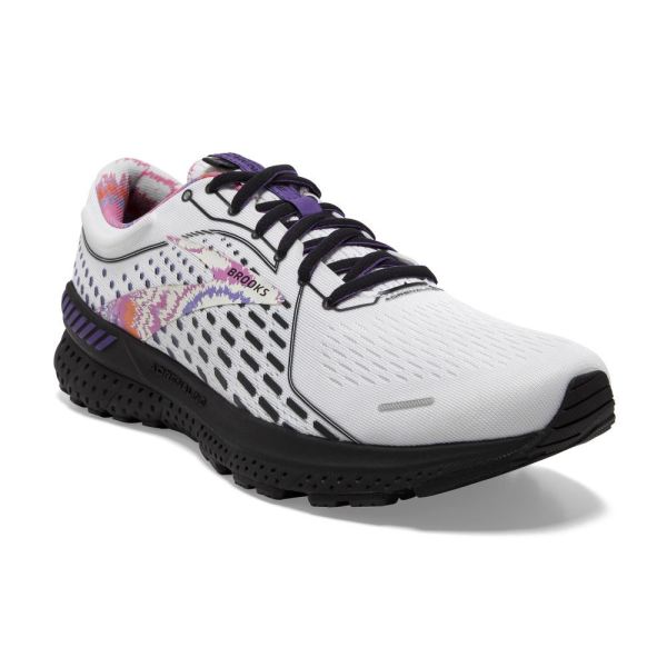 Brooks Shoes - Adrenaline GTS 21 White/Black/Ultra Violet            