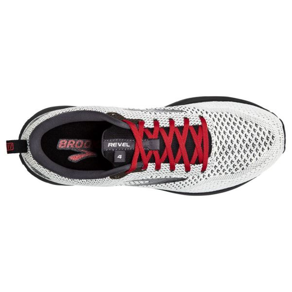 Brooks Shoes - Revel 4 White/Black/Red            