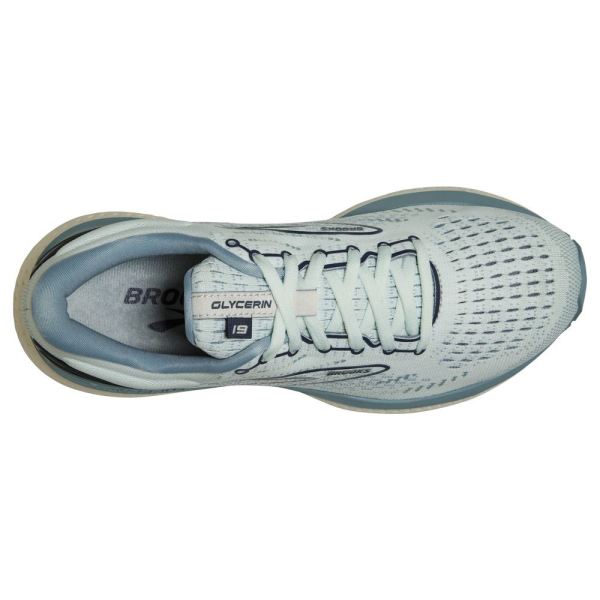 Brooks Shoes - Glycerin 19 Aqua Glass/Whisper White/Navy            