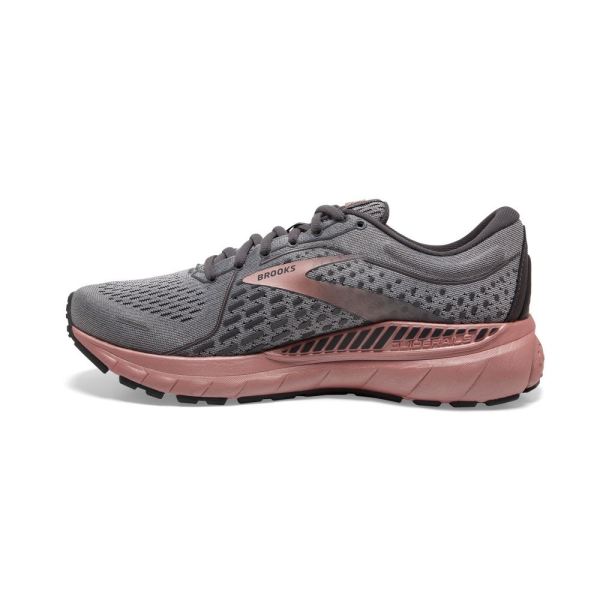 Brooks Shoes - Adrenaline GTS 21 Grey/Black/Rose Gold            