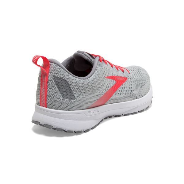 Brooks Shoes - Revel 4 Oyster/Alloy/Fiery Coral            