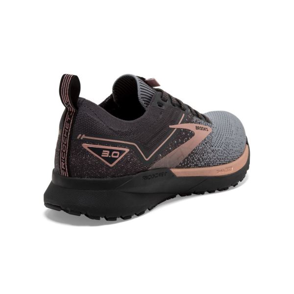 Brooks Shoes - Ricochet 3 Grey/Black/Rose Gold            