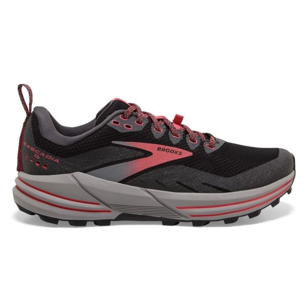 Brooks Shoes - Cascadia 16 GTX Black/Blackened Pearl/Coral