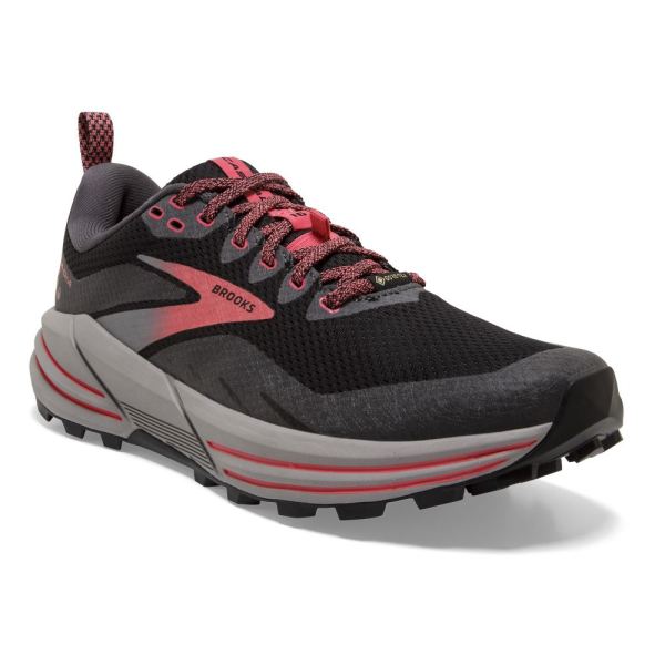 Brooks Shoes - Cascadia 16 GTX Black/Blackened Pearl/Coral            