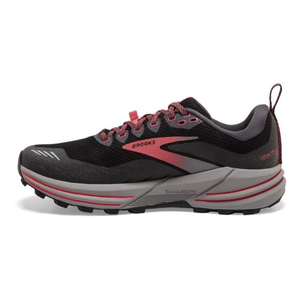 Brooks Shoes - Cascadia 16 GTX Black/Blackened Pearl/Coral            