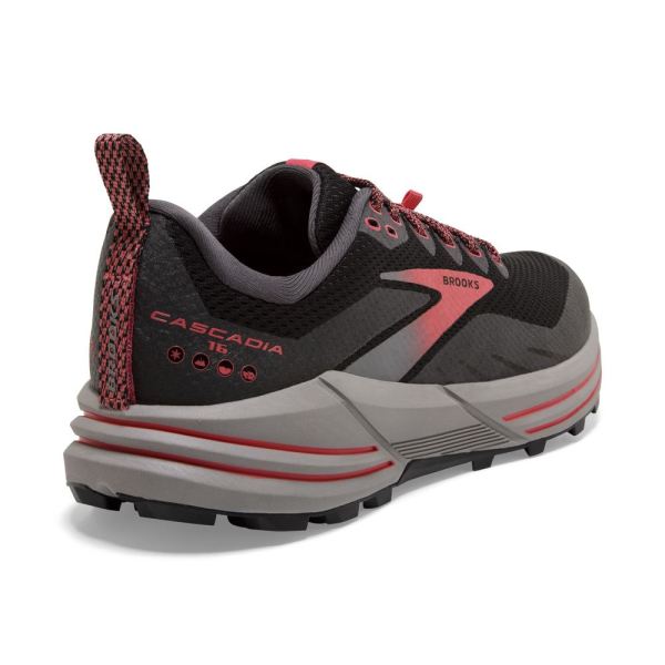 Brooks Shoes - Cascadia 16 GTX Black/Blackened Pearl/Coral            