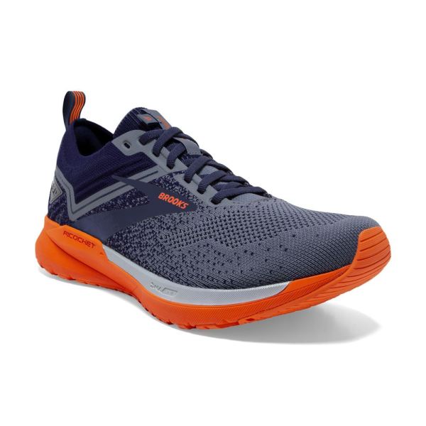 Brooks Shoes - Ricochet 3 Navy/Grey/Scarlet            