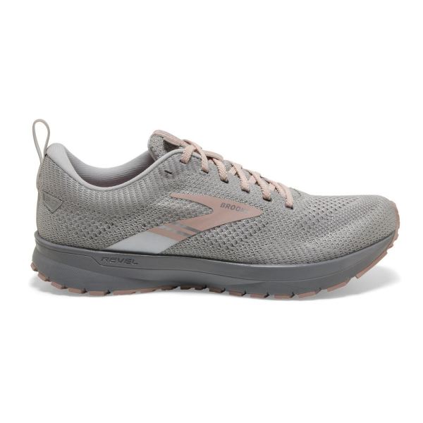 Brooks Shoes - Revel 5 Oyster/Lotus/Metallic Silver