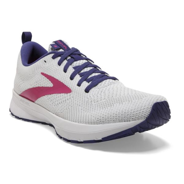 Brooks Shoes - Revel 5 White/Navy/Pink            