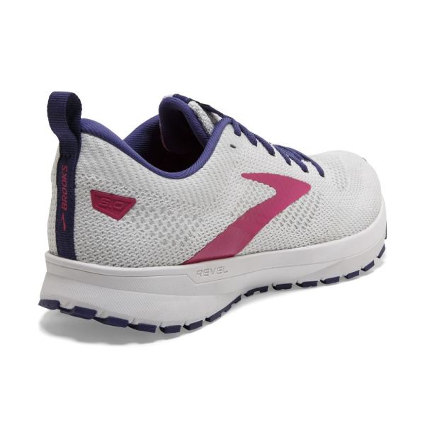 Brooks Shoes - Revel 5 White/Navy/Pink            