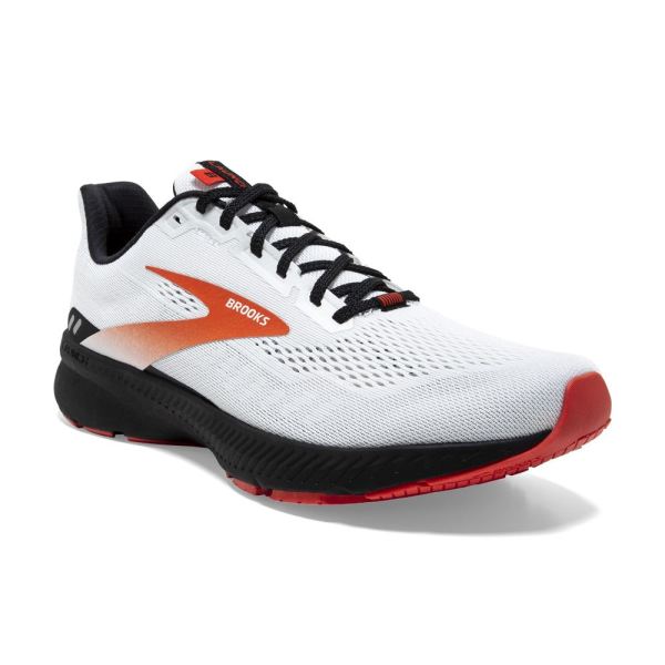Brooks Shoes - Launch 8 White/Black/Red Clay            