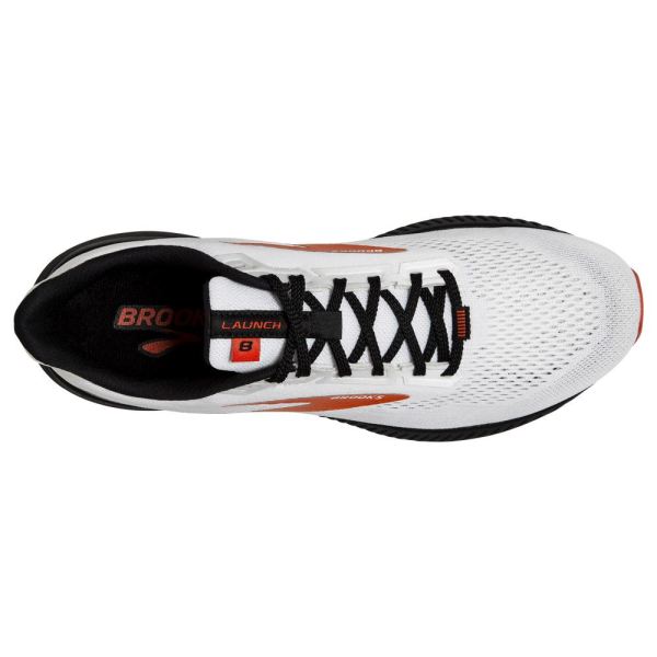 Brooks Shoes - Launch 8 White/Black/Red Clay            