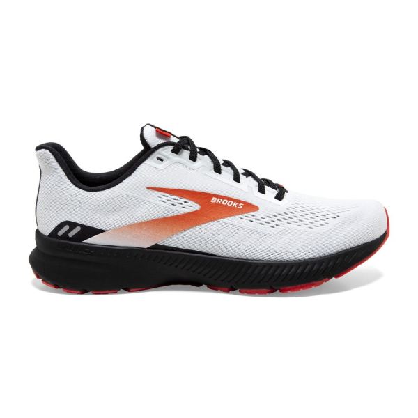Brooks Shoes - Launch 8 White/Black/Red Clay