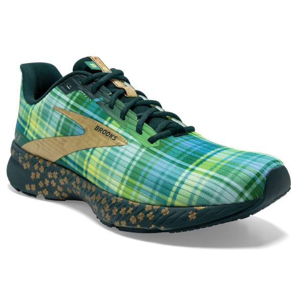 Brooks Shoes - Launch 8 Fern Green/Metallic Gold/Deep Teal            