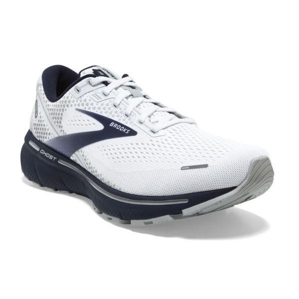 Brooks Shoes - Ghost 14 White/Grey/Navy            