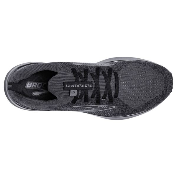 Brooks Shoes - Levitate StealthFit GTS 5 Black/Ebony/Grey            