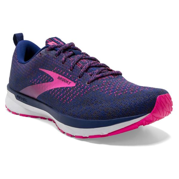 Brooks Shoes - Revel 4 Blue/Ebony/Pink            