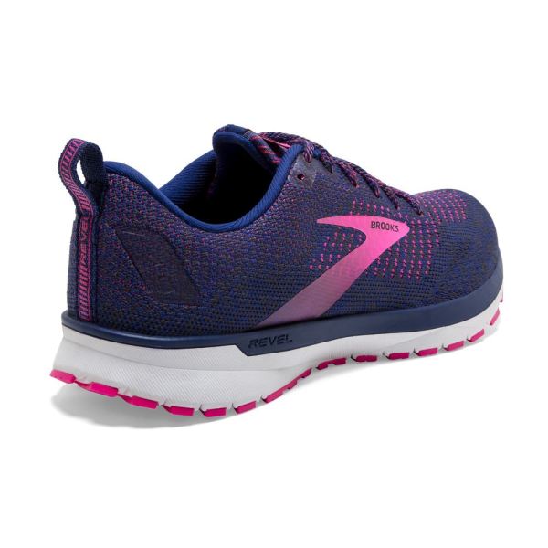 Brooks Shoes - Revel 4 Blue/Ebony/Pink            