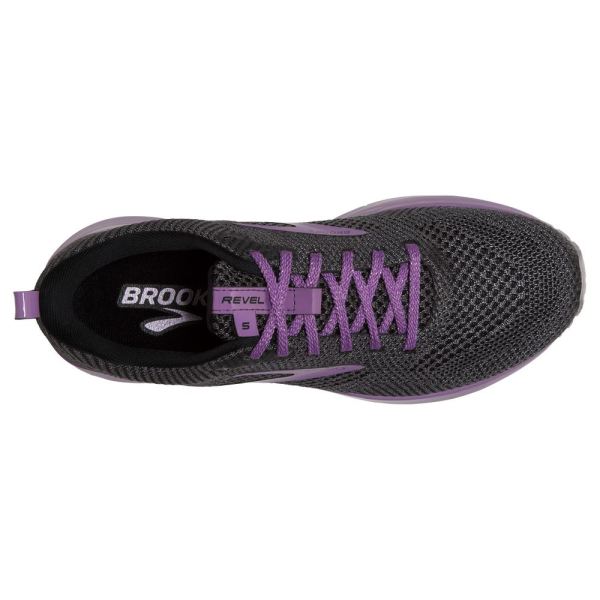 Brooks Shoes - Revel 5 Black/Ebony/Pale Pansy            