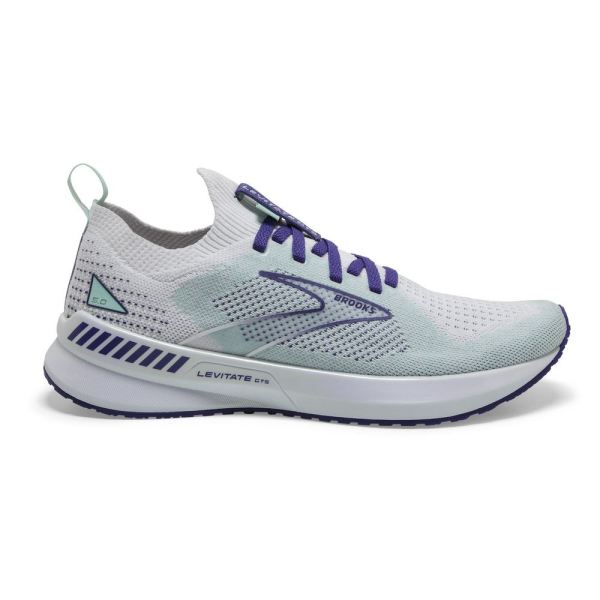 Brooks Shoes - Levitate StealthFit GTS 5 White/Navy Blue/Yucca