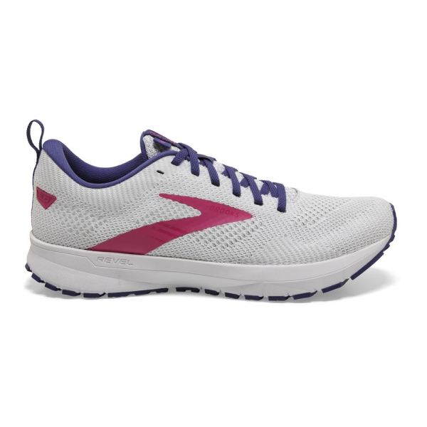 Brooks Shoes - Revel 5 White/Navy/Pink