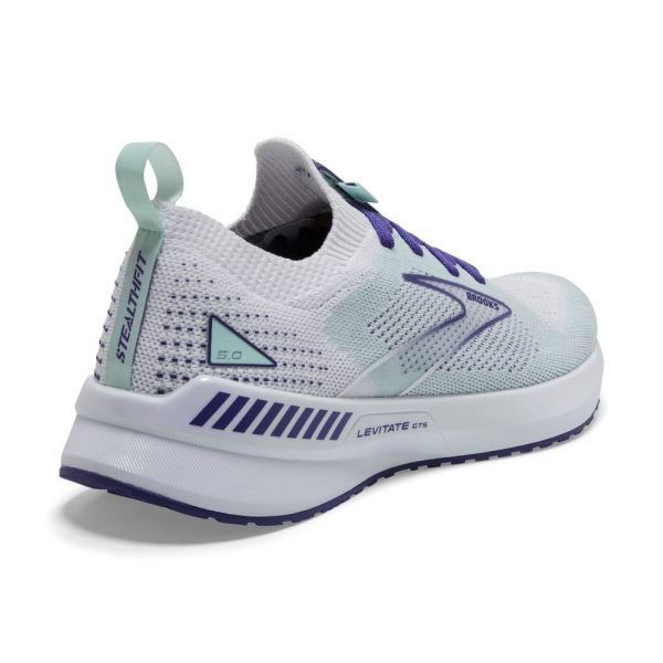 Brooks Shoes - Levitate StealthFit GTS 5 White/Navy Blue/Yucca            