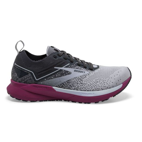 Brooks Shoes - Ricochet 3 Grey/Lavender/Baton Rouge