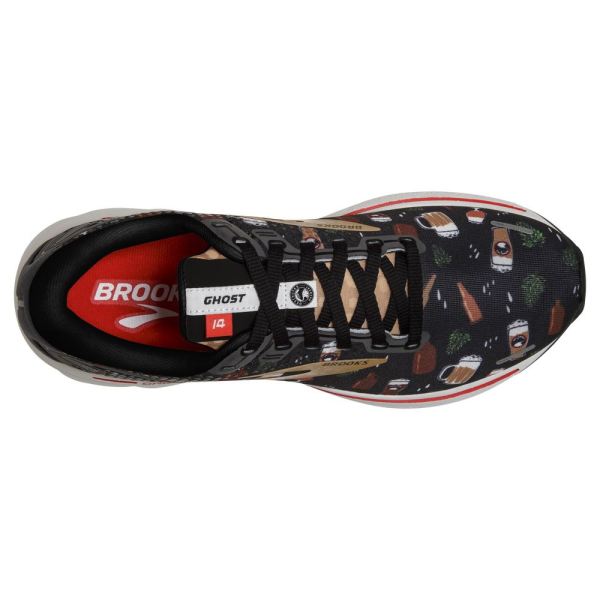 Brooks Shoes - Ghost 14 Black/White/Fiery Red            