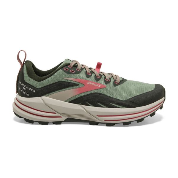 Brooks Shoes - Cascadia 16 Basil/Duffel Bag/Coral