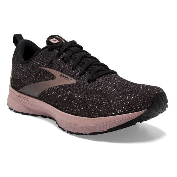 Brooks Shoes - Revel 4 Black/Ebony/Rose Gold            