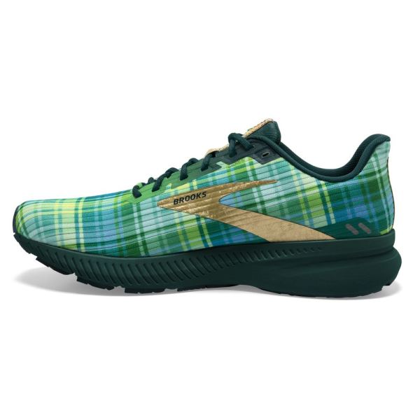 Brooks Shoes - Launch 8 Fern Green/Metallic Gold/Deep Teal            