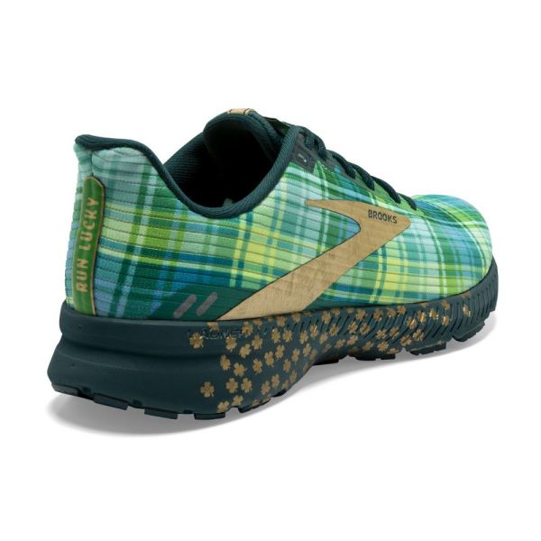 Brooks Shoes - Launch 8 Fern Green/Metallic Gold/Deep Teal            