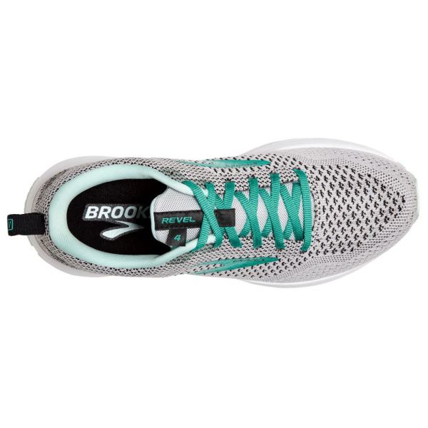 Brooks Shoes - Revel 4 Grey/Fair Aqua/Black            