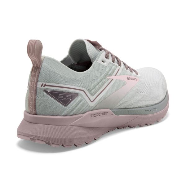 Brooks Shoes - Ricochet 3 White/Ice/Primrose Pink            