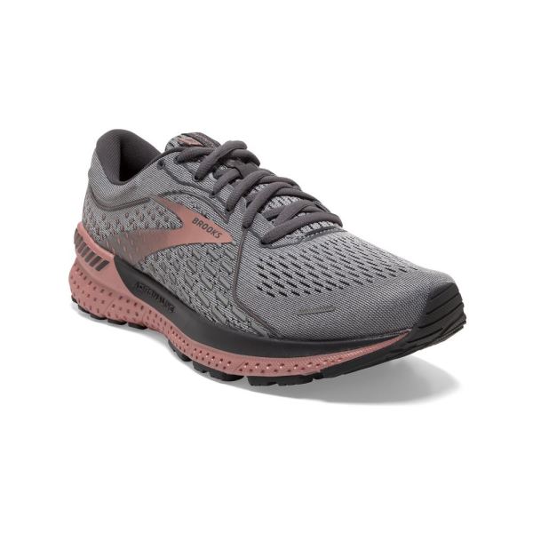 Brooks Shoes - Adrenaline GTS 21 Grey/Black/Rose Gold            