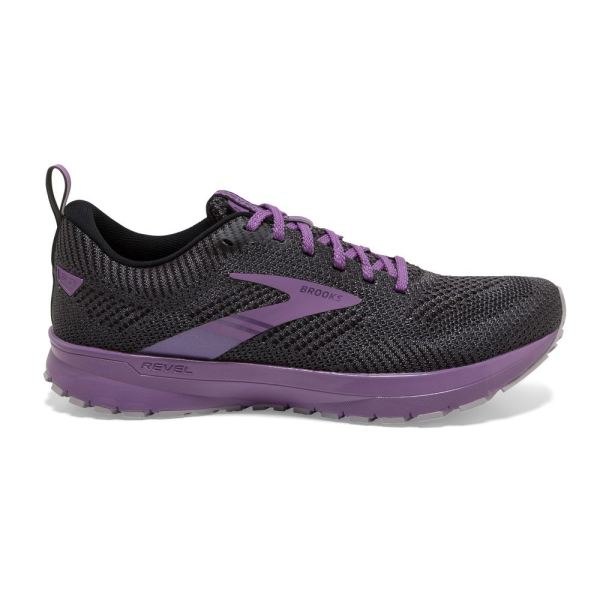 Brooks Shoes - Revel 5 Black/Ebony/Pale Pansy