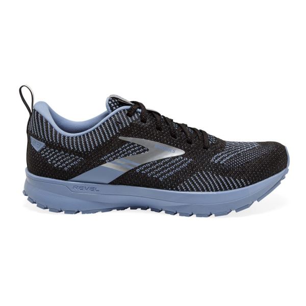 Brooks Shoes - Revel 5 Black/Blue/Metallic Silver