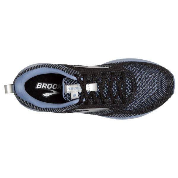 Brooks Shoes - Revel 5 Black/Blue/Metallic Silver            