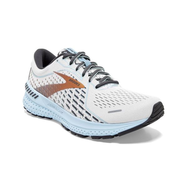 Brooks Shoes - Adrenaline GTS 21 White/Alloy/Light Blue            