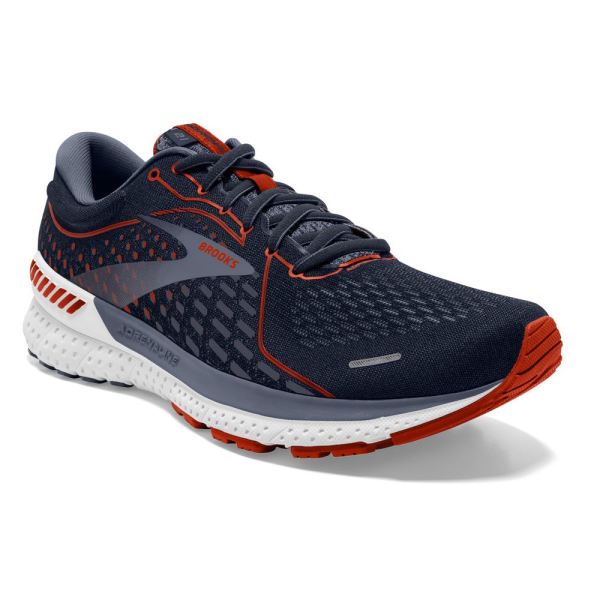 Brooks Shoes - Adrenaline GTS 21 Navy/Red Clay/Gray            