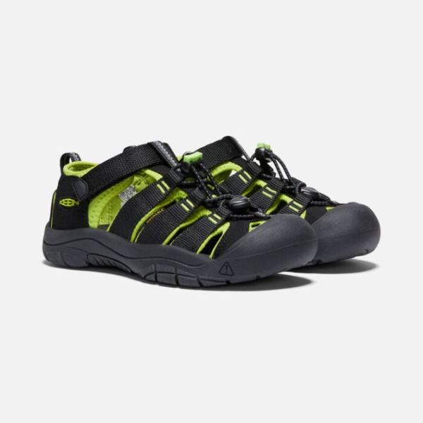 Keen | Big Kids' Newport H2-Black/Lime Green